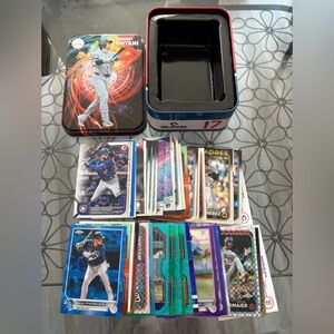Shohei Ohtani 2025 Collector Tin With 50 Star Inserts Rookie RC Baseball Cards